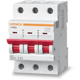 Автоматичний вимикач Videx RS4 RESIST 3п 32А С 4,5кА (VF-RS4-AV3C32)