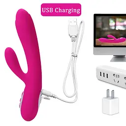Вібратор Joker Heating Double Vibrating Massage Stick рожевий - мініатюра 9