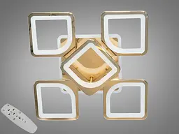 Люстра стельова LED Diasha S8060/4+1G, 85W, 3200K-6500K, золото, сучасний стиль для дому