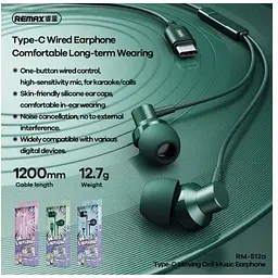 Навушники Remax Metal Wired Earphone Type-C RM-512a - мініатюра 4