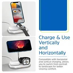 Зарядний пристрій 15W 3-in-1 Magnetic Wireless Fast Charger white Energizer - мініатюра 9