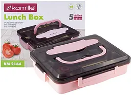 Ланч-бокс Snack на 5 секцій пластик та нержавіюча сталь. Kamille 1000 мл kuh0007578 - мініатюра 2