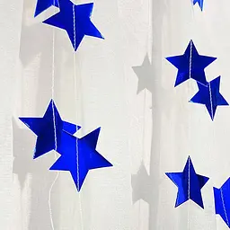Гірлянда Зірочки на нитці глянцева 4 м х 7 см, синій - мініатюра 4