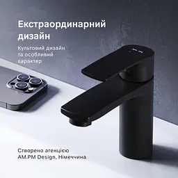 Змішувач для умивальника AM.PM Pride чорний F7C02122 - мініатюра 3