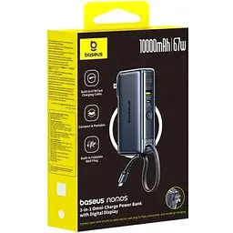 Зовнішній акумулятор Baseus Nomos NT11 Omni Charge 10000mAh 67W Black (P10078807123-00) [161319] - мініатюра 2