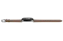 Шкіряний ремінець Primo Mijobs для фітнес-браслета Xiaomi Mi Band 3 Silver Brown - мініатюра 3