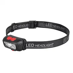 Ліхтар налобний Intertool акумуляторний сенсорний 6 режимів роботи XPE+2SMD+2RED SMD STORM LB-0310