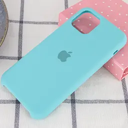 Чохол Silicone Case AA для Apple iPhone 11 Pro 5.8" Мікрофібра, Чохлі, Бірюзовий / Turquoise, Силікон, Siliconcase, Накладка - мініатюра 2