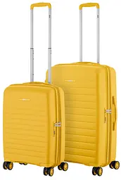 Набір валіз Aero поліпропілен (M+S) TSA 4 колеса EXP бурштиново-жовтий 2E sum0027749