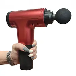 Масажер для тіла Fascial Gun KH-320 акумуляторний, 4 насадки, бордовий - мініатюра 3