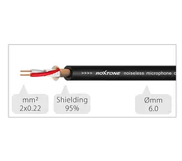 Балансный аудио кабель Jack 6.3 stereo — Jack 6.3 stereo Roxtone SMJ-J200-L1 1м - мініатюра 3