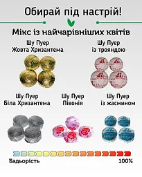 Чай Jinglong Tea Factory Шу Пу Ер Мікс Пу Ерів із квітами, 20 шт. - мініатюра 3