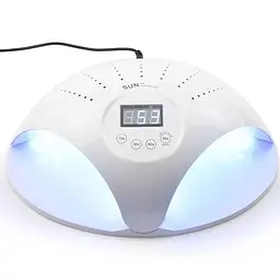 Гібридна манікюрна лампа SUN 669 для двох рук одночасно UV+LED 48W White - мініатюра 3