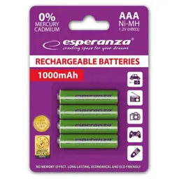 Акумулятор Esperanza AAA 1000mAh Ni-MH * 4 green (EZA102G)