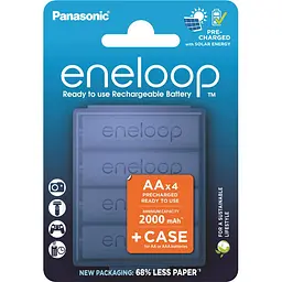 Акумулятор Panasonic BK-3MCDEC4CP Eneloop NI-MH AA 2000 мАг з кейсом для зберігання 4 шт.