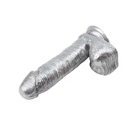 Фалоімітатор Dark Muscle Ben Dover 19.5 сріблястий - мініатюра 3