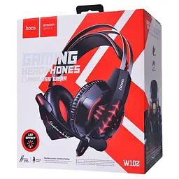 Ігрові накладні навушники Hoco W102 Cool, USB, 3.5mm, 2m, Червоний - мініатюра 8