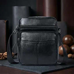 Сумка чоловіча компактна шкіряна 14909 Vintage чорна - мініатюра 4