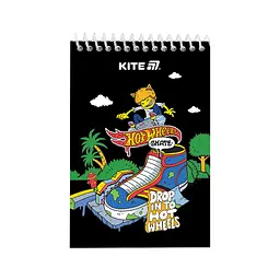 Блокнот Kite на спіралі Hot Wheels А6, 48 аркушів, нелінований (HW25-196-2)