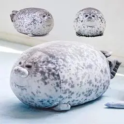 Велика Плюшева реалістична іграшка Тюлень Seal подушка обіймашка антистрес 50см Сірий - мініатюра 4