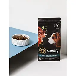 Сухий корм Savory Puppy багатий на Fresh Turkey & Chicken 3 кг для цуценят (індичка та курка) - мініатюра 7