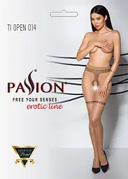 Колготки Passion Tiopen 014 з відкритим доступом 1/2 тілесні - мініатюра 3