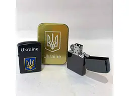 Запальничка SUNOPT бензинова в подарунковій коробці Прапор України HL-329В Black
