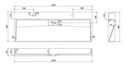 Умивальник VBI Este 120x46 см накладний/підвісний 2/O black VBI-019930 - мініатюра 4