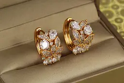 Сережки Xuping Jewelry Флористика 1,7 см золотисті - мініатюра 2