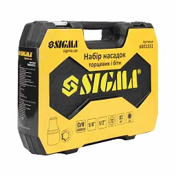 Набір інструментів Sigma насадок торцевих та біт 1/4", 1/2" 82 шт CrV mid (6001551) - мініатюра 5