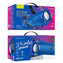 Портативна акустика Hoco Cool Enjoy sports BT speaker HC5 2x15W синя - мініатюра 3