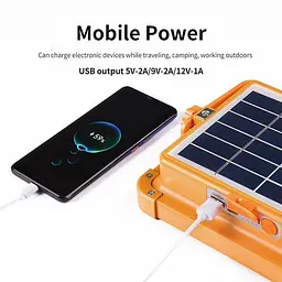 Прожекторний ліхтар D8 12000 mAH на сонячній батареї Power Bank - мініатюра 5