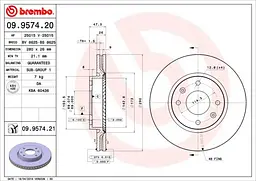 Гальмівний диск Brembo (09.9574.21)