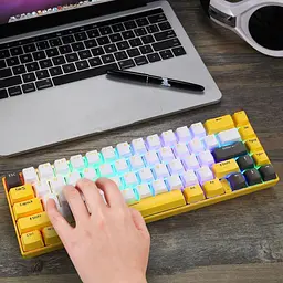 Клавіатура Motospeed BK67 Longhua Blue Yellow (mtbk67ymb) - мініатюра 9
