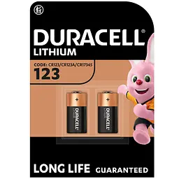 Літієві батарейки Duracell Lithium 3V CR123/CR123A/CR17345, 2 шт. (5000785) - мініатюра 2