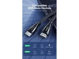Кабель UGREEN HD140 HDMI Cable with Braided 1m Black (80401) - мініатюра 2