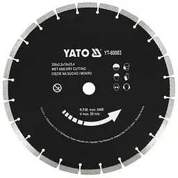 Диск алмазний сегментний по бетону YATO Ø=350x25.4 мм (YT-60003)