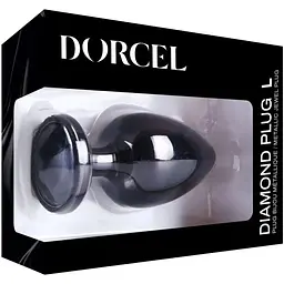 Металева анальна пробка із кристалом Dorcel Diamond Plug Black M - мініатюра 7