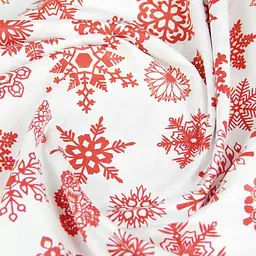 Дитяча постільна білизна в ліжечко SNOWFLAKES CS1, винний (SnowflakesRedWhite_White_140) - мініатюра 7