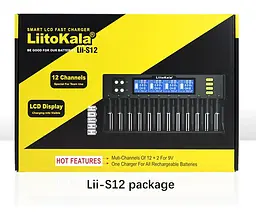Зарядний пристрій для 12 акумуляторів LiitoKala Lii-S12 для Ni-Mh Li-ion LiFePo4 крон - мініатюра 3