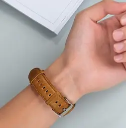Ремінець шкіряний Primolux для фітнес браслета Huawei Watch Fit 2 Light Brown - мініатюра 4