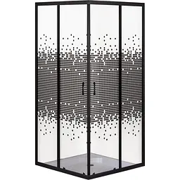 Душова кабіна Bravo Odra N90TB.Mosaic квадратна без піддона чорний матовий скло мозаїка