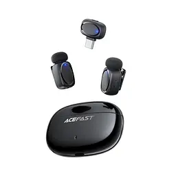 Бездротова мікрофонна система ACEFAST R2 wireless lavalier microphones Black (6974316284901) - мініатюра 6