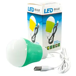 USB-світильник з LED-лампочкою Dengos, шнур ~1м, 5V, 5W, Зелений (LED-BULB-5V5W-ЗЕЛЕНИЙ) - мініатюра 3