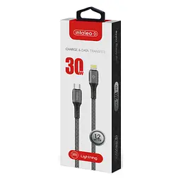 Дата кабель USB-C to Lightning 1.2m CBGPD30WTL1 30W grey Intaleo (1283126518089) - мініатюра 2