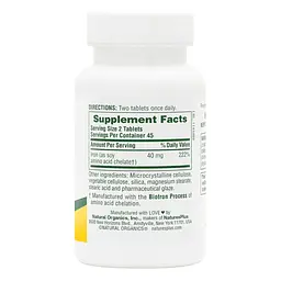 Залізо Natures Plus Iron 40 мг 90 таблеток - мініатюра 2