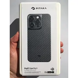 Протиударний чохол для iPhone 14 Pro Pitaka Military Grade MagSafe MagEz Case Pro 3 1500D Black/Grey (KI1401PP) - мініатюра 2