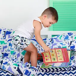 Простирадло Cosas полуторне 155х240 blue zigzag, синій (Зигзаг_синий_25) - мініатюра 2