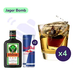 Коктейль Jager Bomb (набір інгредієнтів) х4 на основі Jagermeister