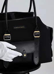 Сумка-переноска для собак "Classy" чорна S (до 5кг) шкіряна - мініатюра 3